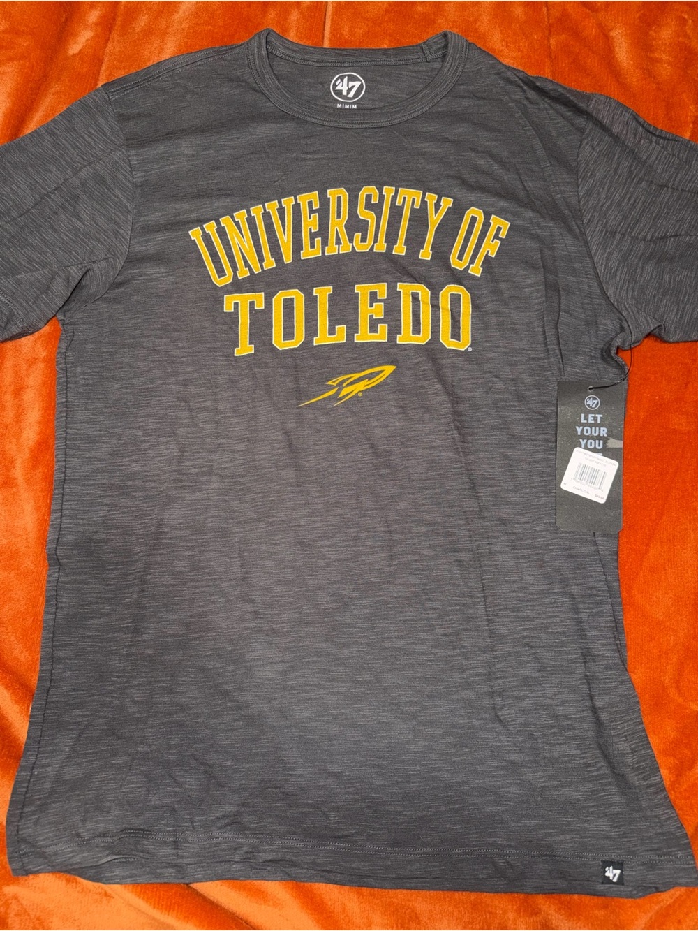 47 Brand University of Toledo Charcoal Tee with Yellow Logo